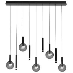 pendant luminaire VOLARI 9 flames IP20, black dimmable