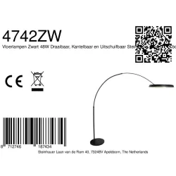Staande lamp RINGLUX 1-vlams IP20, zwart dimbaar
