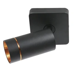 Plafondarmatuur DOWNLUME 1-vlams GU10 IP20, zwart dimbaar