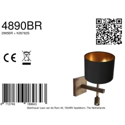 Wandarmatuur STANG 2-vlams E27 IP20, brons dimbaar