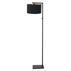 floor lamp STANG down, with switch, with shade, with plug E27 IP20, black matt dimmable