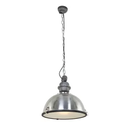 pendant luminaire BIKKEL - Ø 42CM 1 flame, medium E27 IP20, polished aluminium, steel dimmable