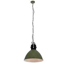 Pendelarmatuur FRISK 1-vlams, rond E27 IP20, olijfgroen dimbaar