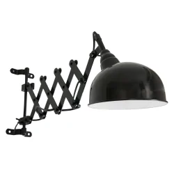 wall luminaire YORKSHIRE 1 flame, with switch, with plug, adjustable E27 IP20, black matt 