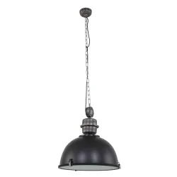 Pendelarmatuur BIKKEL - Ø 52CM 1-vlams, groot E27 IP20, zwart mat dimbaar