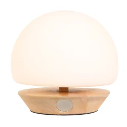 Tafelarmatuur ANCILLA rond, kort, met aanraakdimmer G9 IP20, beuken, natuurlijke kleur dimbaar