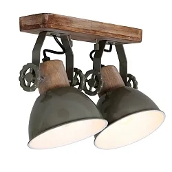 Mexlite Spot GEARWOOD, 2 flames, green