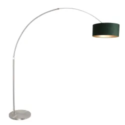 Staande lamp SPARKLED LIGHT cilindrisch, met schakelaar, met lampenkap, met stekker, instelbaar E27 IP20, staal geborsteld 