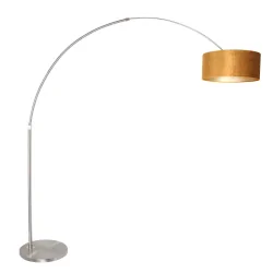 Staande lamp SPARKLED LIGHT cilindrisch, met schakelaar, met lampenkap, met stekker, instelbaar E27 IP20, staal geborsteld 