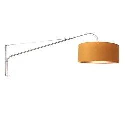 wall luminaire ELEGANT CLASSY with switch, with shade, with strain relief, with plug, adjustable E27 IP20, steel brushed 