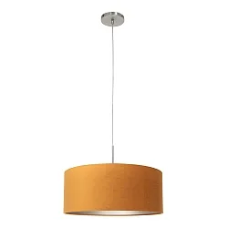 pendant luminaire SPARKLED LIGHT cylindrical, with shade E27 IP20, steel brushed dimmable