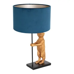 Tafelarmatuur ANIMAUX - SURICATE up, met schakelaar, met lampenkap, met stekker E27 IP20, zwart mat 