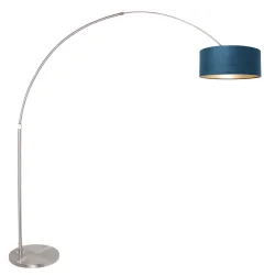 Staande lamp SPARKLED LIGHT cilindrisch, met schakelaar, met lampenkap, met stekker, instelbaar E27 IP20, staal geborsteld 