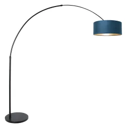 Staande lamp SPARKLED LIGHT cilindrisch, met schakelaar, met lampenkap, met stekker, instelbaar E27 IP20, zwart mat 