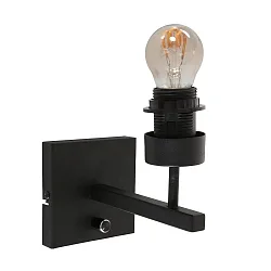 wall luminaire STANG up, cylindrical, with shade E27 IP20, black matt dimmable