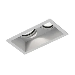 Inbouwspot PLANO 2.0 - LED 2-vlams, cardanisch draaien, met klemveren IP20, wit aluminium dimbaar