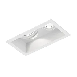 Inbouwspot PLANO 2.0 - LED 2-vlams, cardanisch draaien, met klemveren IP20, mat, verkeerswit dimbaar