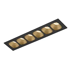 Inbouwarmatuur PIRRO PETIT CEILING REC 6.0 IP20, champagne, zwart mat 14W 760lm 3000K 20-40° 20-40° CRI 90-100
