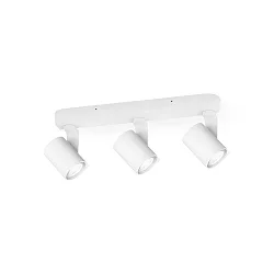 Wand- en plafondarmatuur SQUBE ON BASE 3-vlams, draaibaar, roteerbaar GU10 IP20, wit dimbaar