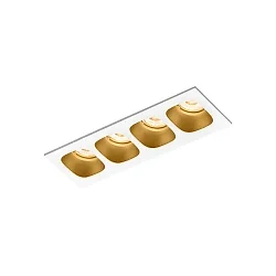 LED Recessed spot PIRRO 4.0, 4 spots, 4x 4.5W 3000K, CRi >90, dimmable, white gold