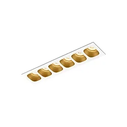 Downlight PIRRO 6.0 6-vlams IP20, goud, wit dimbaar