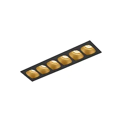 Downlight PIRRO 6.0 6-vlams IP20, goud, zwart dimbaar