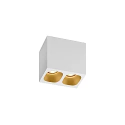 LED Ceiling luminaire PIRRO 2.0, 2 spots, 2x 4.5W 3000K, CRi >90, dimmable, white gold