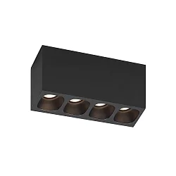 Downlight PIRRO 4.0 4-vlams IP20, zwart dimbaar