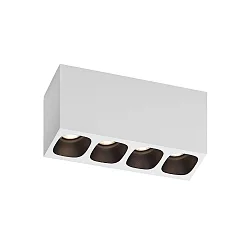 LED Ceiling luminaire PIRRO 4.0, 4 spots, 4x 4.5W 3000K, CRi >90, dimmable, white black