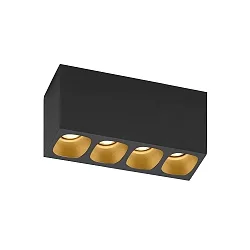 Downlight PIRRO 4.0 4-vlams IP20, goud, zwart dimbaar
