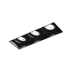 Plafondinbouwarmatuur STRANGE PETIT TRIMLESS 3.0 hoekig, flush, cardanisch draaien IP20, mat, gitzwart dimbaar