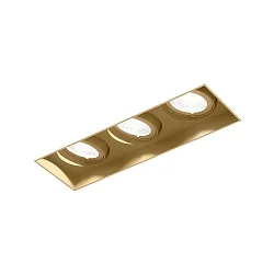 Plafondinbouwarmatuur STRANGE PETIT TRIMLESS 3.0 hoekig, flush, cardanisch draaien IP20, champagne dimbaar