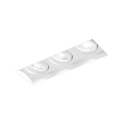 Plafondinbouwarmatuur STRANGE PETIT TRIMLESS 3.0 hoekig, flush, cardanisch draaien IP20, mat, verkeerswit dimbaar