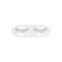 Inbouwspot DEEP BIJOU 2.0 - LED 2-vlams, stijf, met klemveren IP20, mat, verkeerswit dimbaar