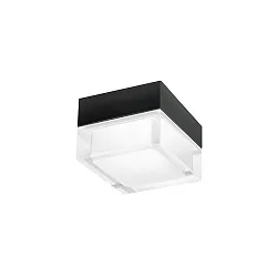 Plafondarmatuur MIRBI SURFACE 2.0 hoekig IP44, zwart mat dimbaar
