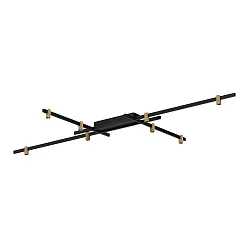 Plafondarmatuur TRACE GRID 1.0 down, direct IP20, champagne, mat, gitzwart dimbaar
