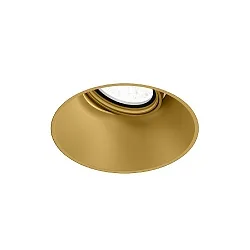 ceiling recessed luminaire DEEP ADJUST TRIMLESS 1.0 flush, cardanic swivelling, with wire springs IP20, gold dimmable