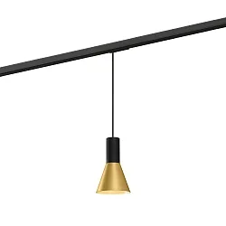 1-fase pendelarmatuur ODREY ON TRACK 1.3 Incl. 1-fase adapter GU10 IP20, goud, zwart mat