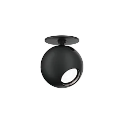 Plafondarmatuur LECA 1.0 - 350MA cardanisch draaien, baalvormig, half ingebouwd IP20, zwart mat dimbaar