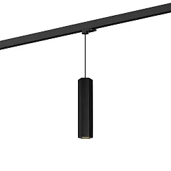 3-fase pendelarmatuur HEXO ON TRACK 3.0 - PAR16 hoekig, lang, met adapter GU10 IP20, mat, gitzwart dimbaar