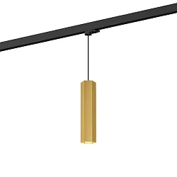 3-fase pendelarmatuur HEXO ON TRACK 3.0 - PAR16 hoekig, lang, met adapter GU10 IP20, goud dimbaar