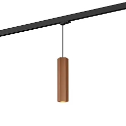 3-fase pendelarmatuur HEXO ON TRACK 3.0 - PAR16 hoekig, lang, met adapter GU10 IP20, koper dimbaar