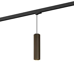 3-fase pendelarmatuur HEXO ON TRACK 3.0 - PAR16 hoekig, lang, met adapter GU10 IP20, brons dimbaar