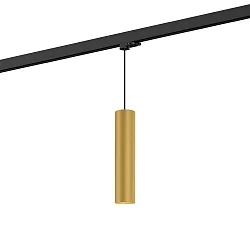 3-fase pendelarmatuur RAY ON TRACK 3.0 - PAR16 cilindrisch, lang, met adapter GU10 IP20, goud dimbaar