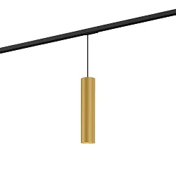 1-fase pendelarmatuur RAY ON TRACK 3.0 - PAR16 cilindrisch, lang, met adapter GU10 IP20, goud dimbaar