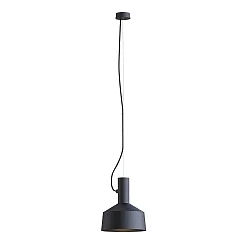 Pendant luminaire ROOMOR 1.0, E27, 600cm, deep black, with shade 2.0
