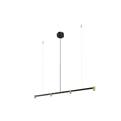 Pendelarmatuur TRACE CHANDELIER CEILING SUSP 1.0 IP20, champagne, zwart mat dimbaar