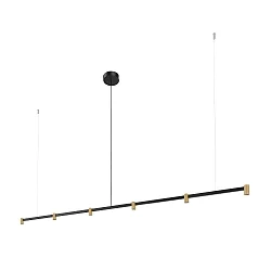 Pendelarmatuur TRACE CHANDELIER CEILING SUSP 2.0 IP20, champagne, zwart mat dimbaar