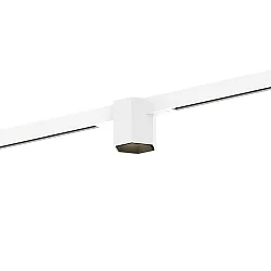 Spotlight op rail HEXO ON STREX 1.0 met adapter IP20, zwart mat, wit mat dimbaar