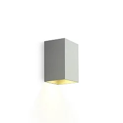 Wandarmatuur voor buitenshuis BOX MINI 1.0 GU10 IP20, aluminium geborsteld dimbaar